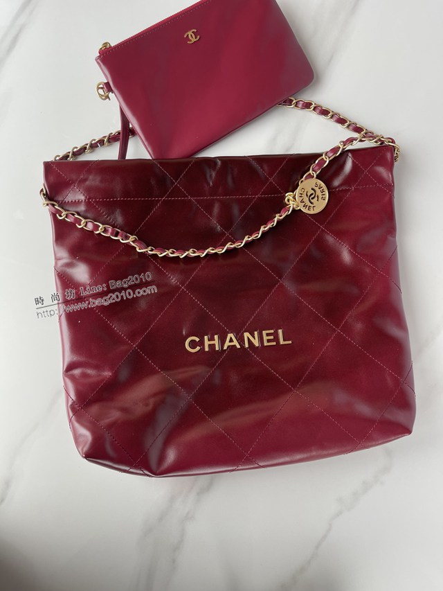 Chanel專櫃新款22bag AS3260 香奈兒原單牛皮鏈條肩背女包 djc5135